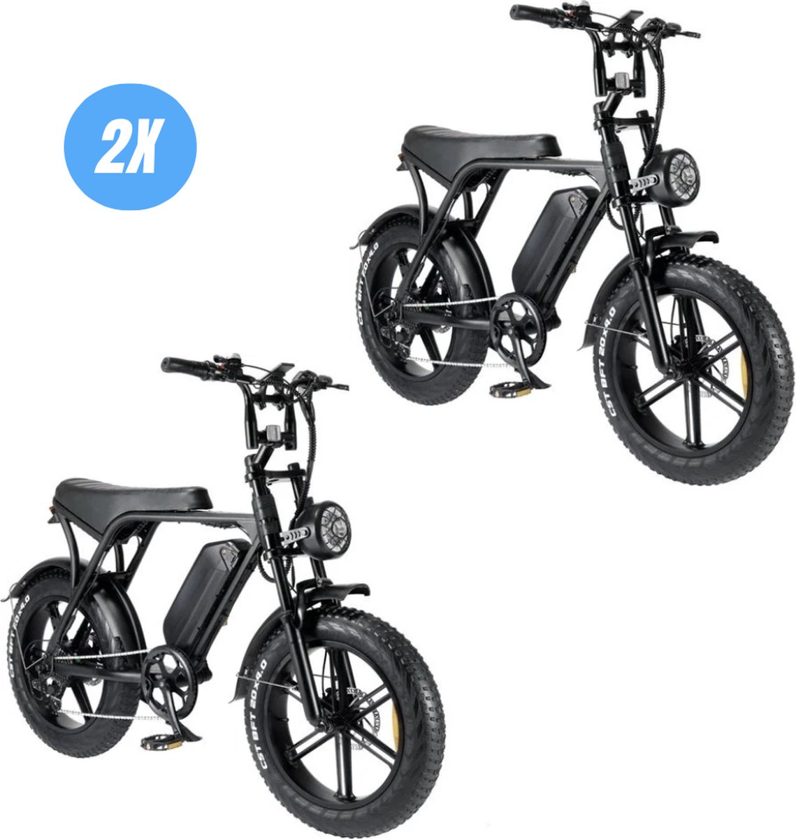 vilolux fatbike electrisch fatbike v8 pro 2x legaal rijklaar niet opvoerbare fatbikes 2 jaar garantie telefoontasje hydraulische remmen alarm zwart