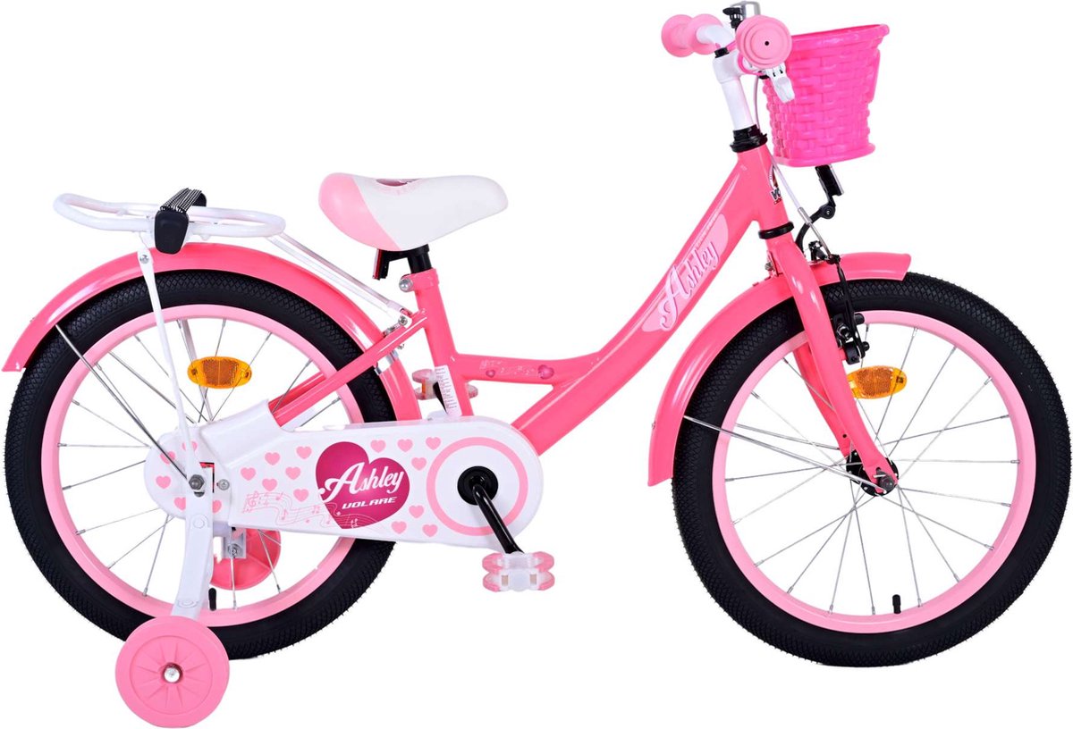 volare ashley kinderfiets meisjes 18 inch roze rood