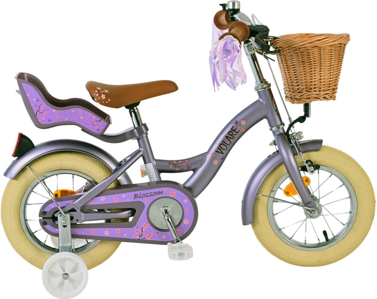 Volare Blossom Kinderfiets - Meisjes - 12 inch - Paars Kinderfiets kopen online