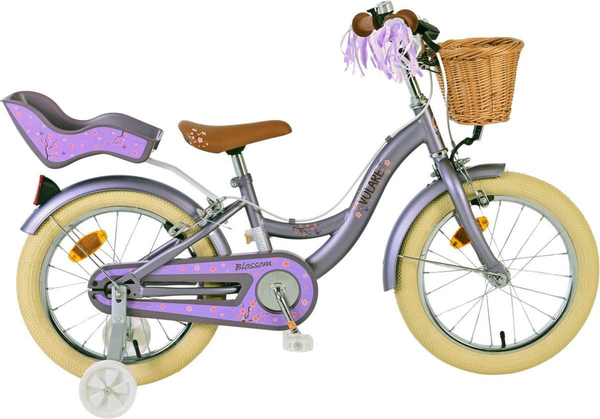 Volare Blossom Kinderfiets - Meisjes - 16 inch - Paars - Kinderfiets kopen online