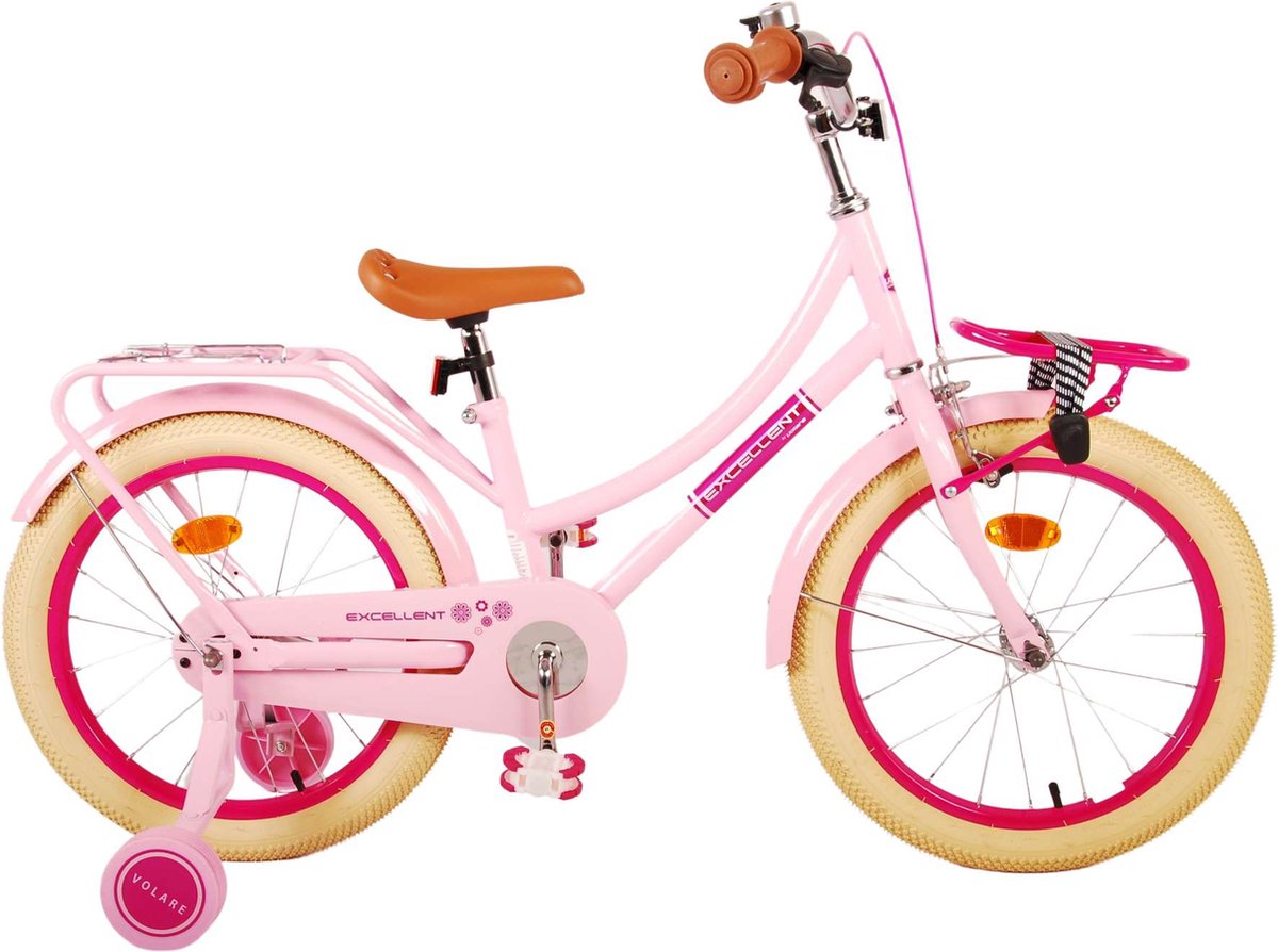 Volare Excellent Kinderfiets - Meisjes -18 inch - Roze - 95% afgemonteerd Kinderfiets kopen online