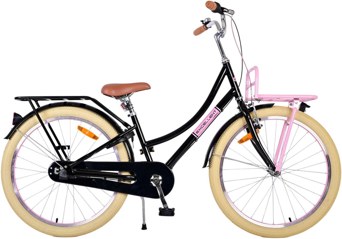 Volare Excellent Kinderfiets - Meisjes - 24 inch - Zwart - 3 Versnellingen Kinderfiets kopen online