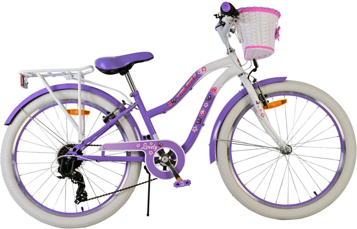 Volare Lovely Kinderfiets - Meisjes - 24 inch - Paars - 7 Kinderfiets kopen online