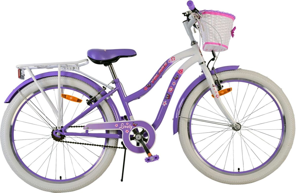 Volare Lovely Kinderfiets - Meisjes - 24 inch - Paars - Kinderfiets kopen online