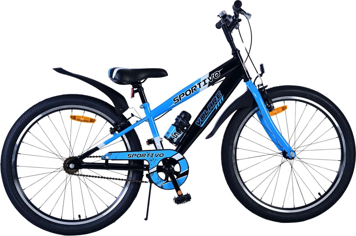 Volare Sportivo Kinderfiets - Jongens - 24 inch - Zwart Blauw - Twee Handremmen Kinderfiets kopen online