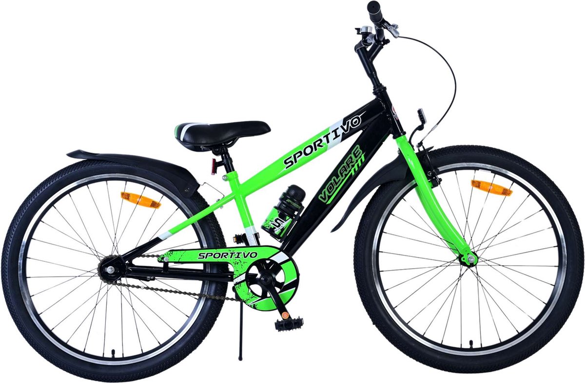 Volare Sportivo Kinderfiets - Jongens - 24 inch - Zwart Groen Kinderfiets kopen online