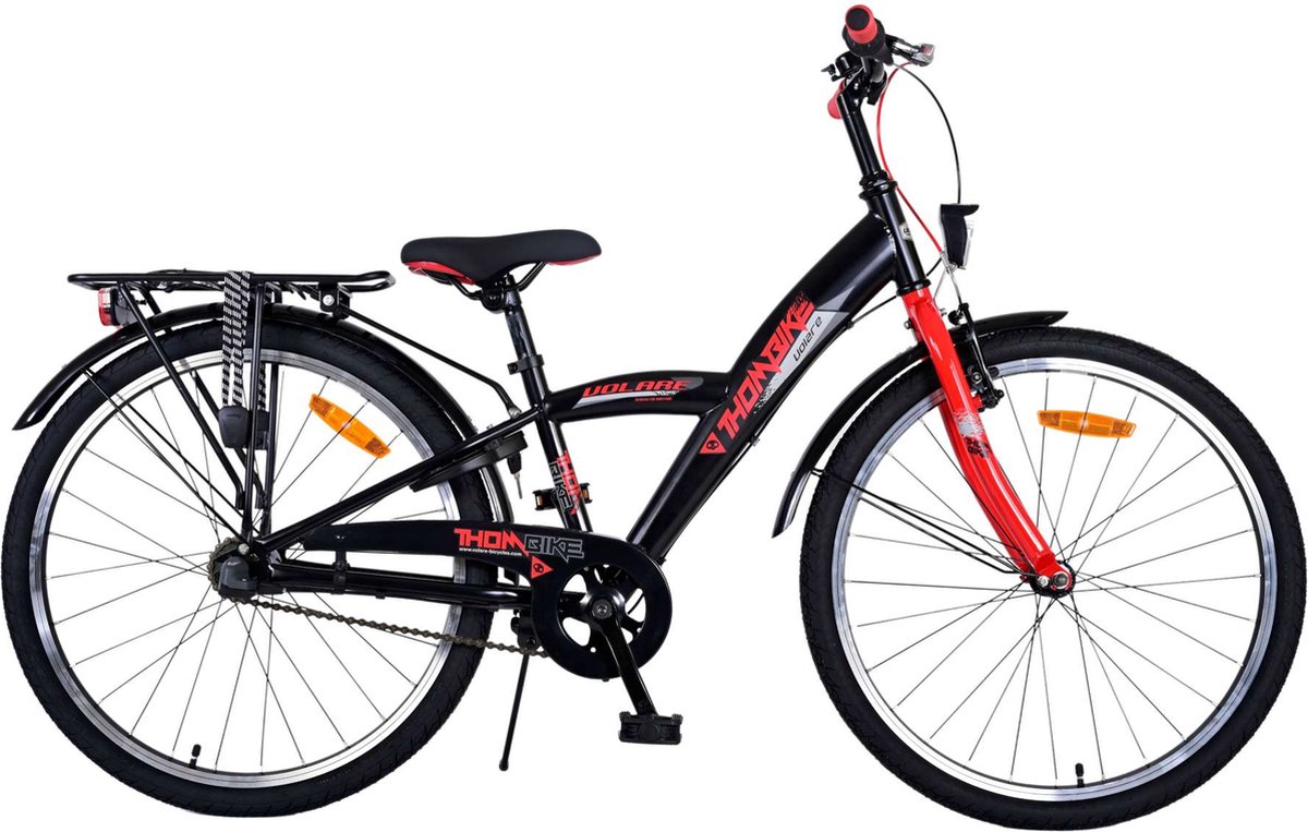 volare thombike kinderfiets jongens 24 inch rood 3 versnellingen