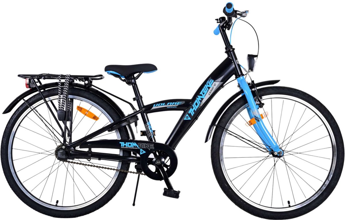 Volare Thombike Kinderfiets - Jongens - 24 inch - Zwart Blauw - 3 versnellingen Kinderfiets kopen online