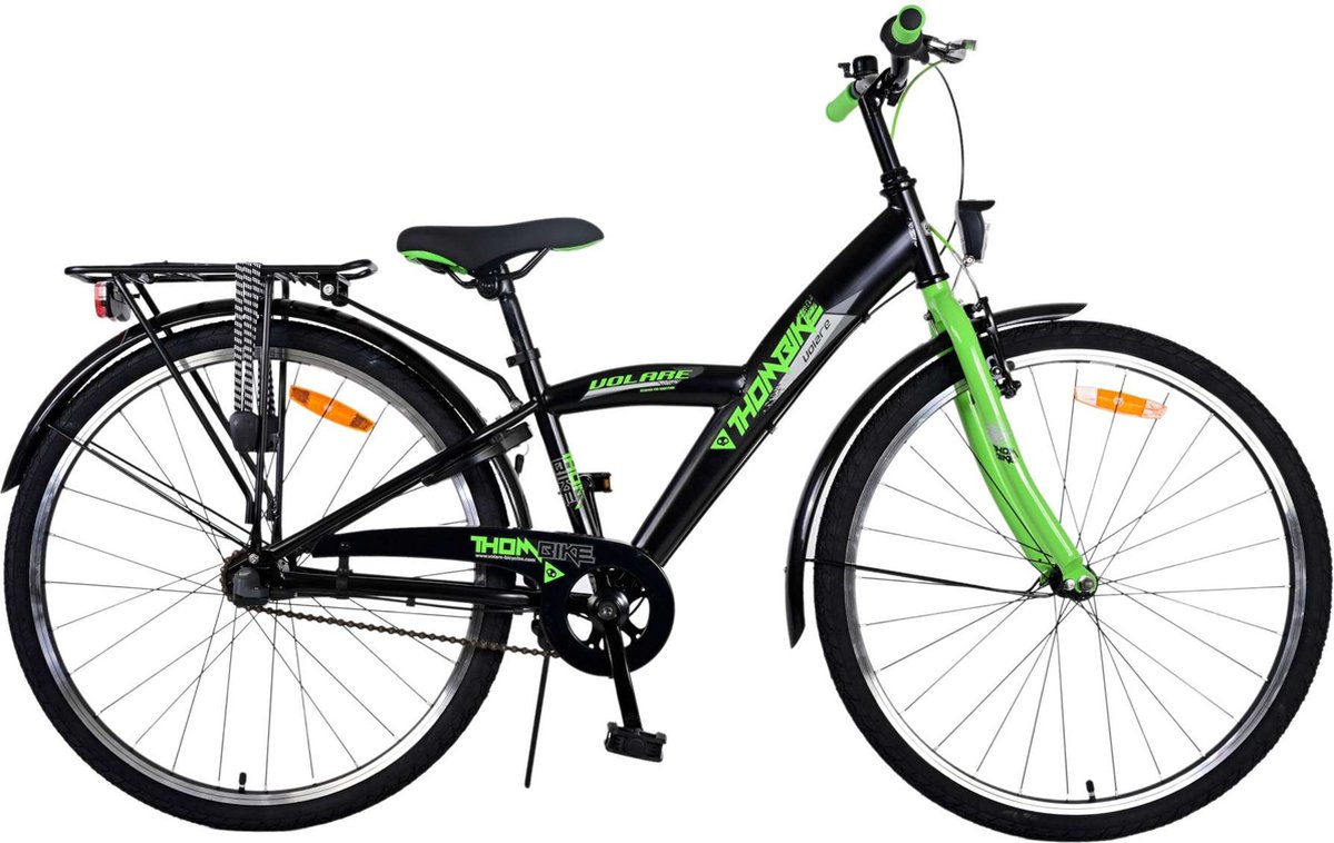 Volare Thombike Kinderfiets - Jongens - 26 inch - Zwart Groen - 3 versnellingen Kinderfiets kopen online