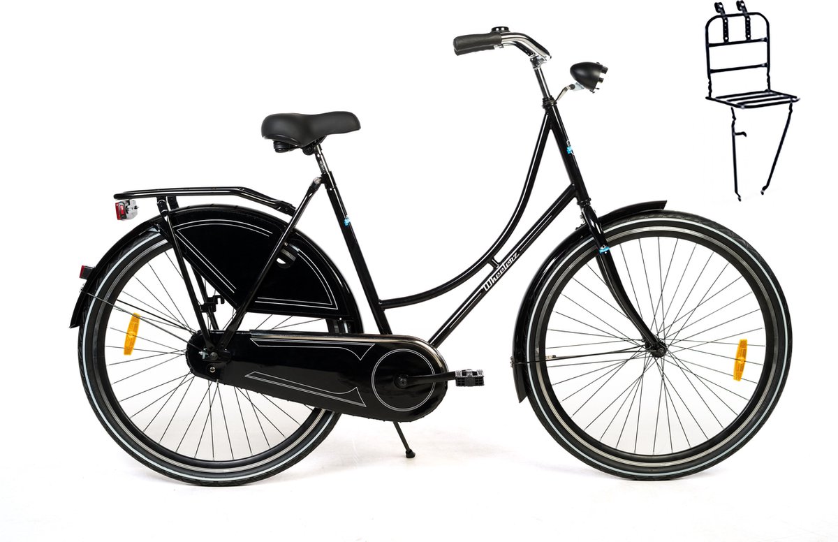 Wheelerz.nl omafiets glans zwart met voordrager Fiets kopen online