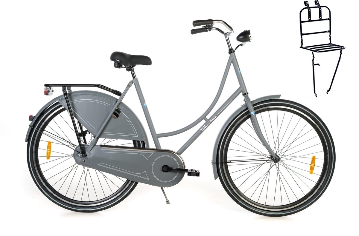 wheelerz nl omafiets grijs met voordrager