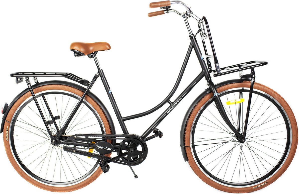 wheelerz omafiets classic eco 28 inch matzwart inclusief voordrager