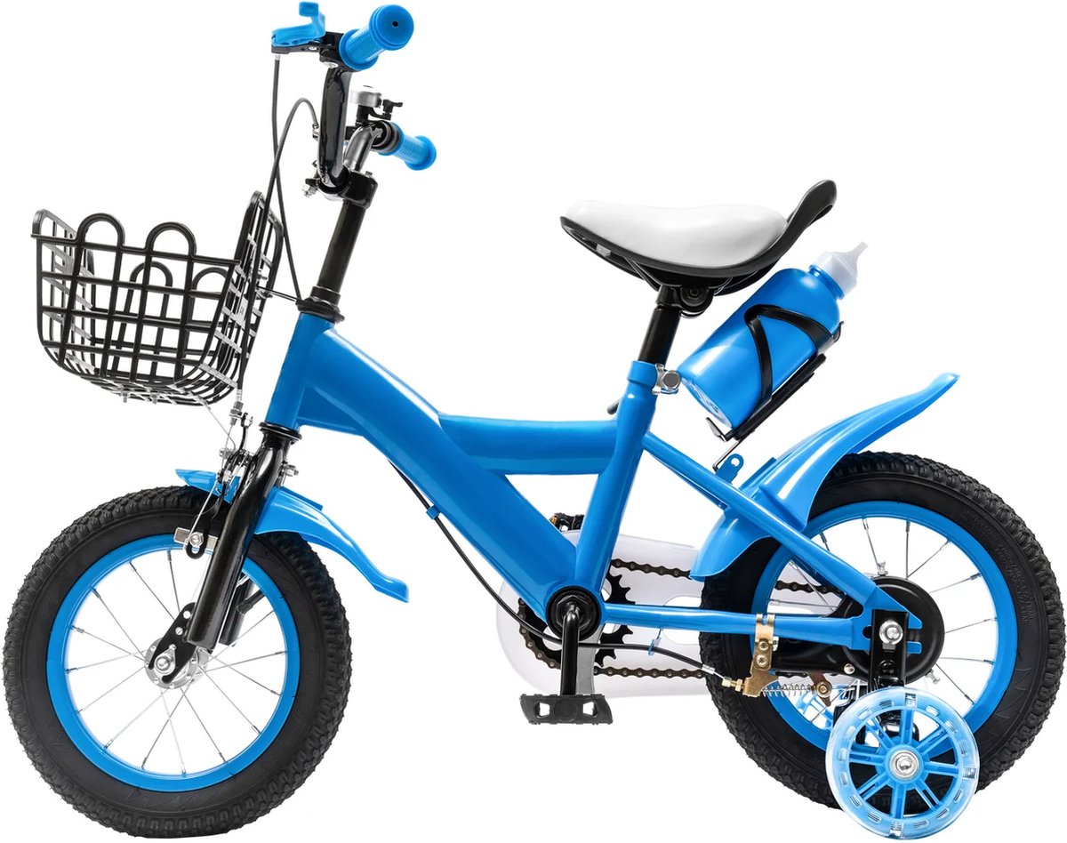 12 Inch Fiets Kinderen - Fiets Beginner - Outdoor Indoor Fiets - Carbon Staal - Kinderfiets Cadeau- Met Assistentie Wiel Kinderfiets kopen online
