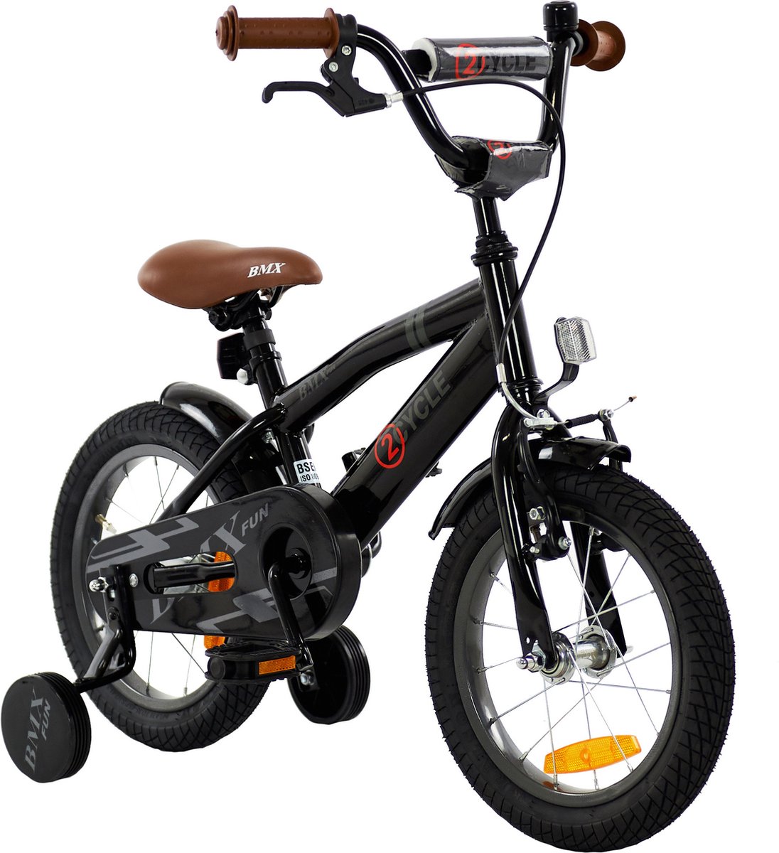 2Cycle BMX-Fun - Kinderfiets - 14 inch - Zwart - Jongensfiets - 14 inch fiets Kinderfiets kopen online