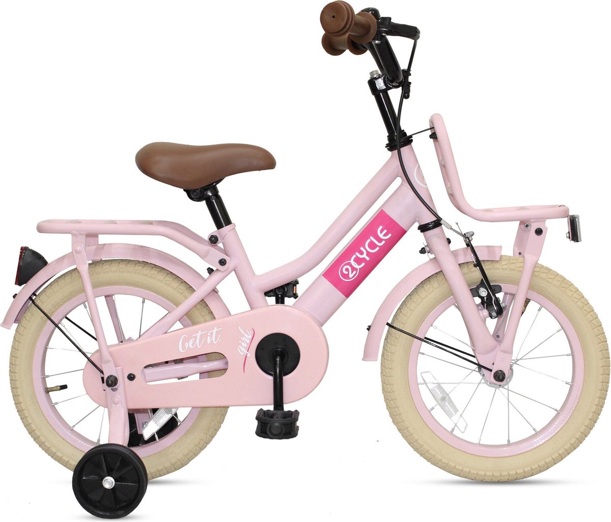 2cycle get it girl 14 inch kinderfiets roze