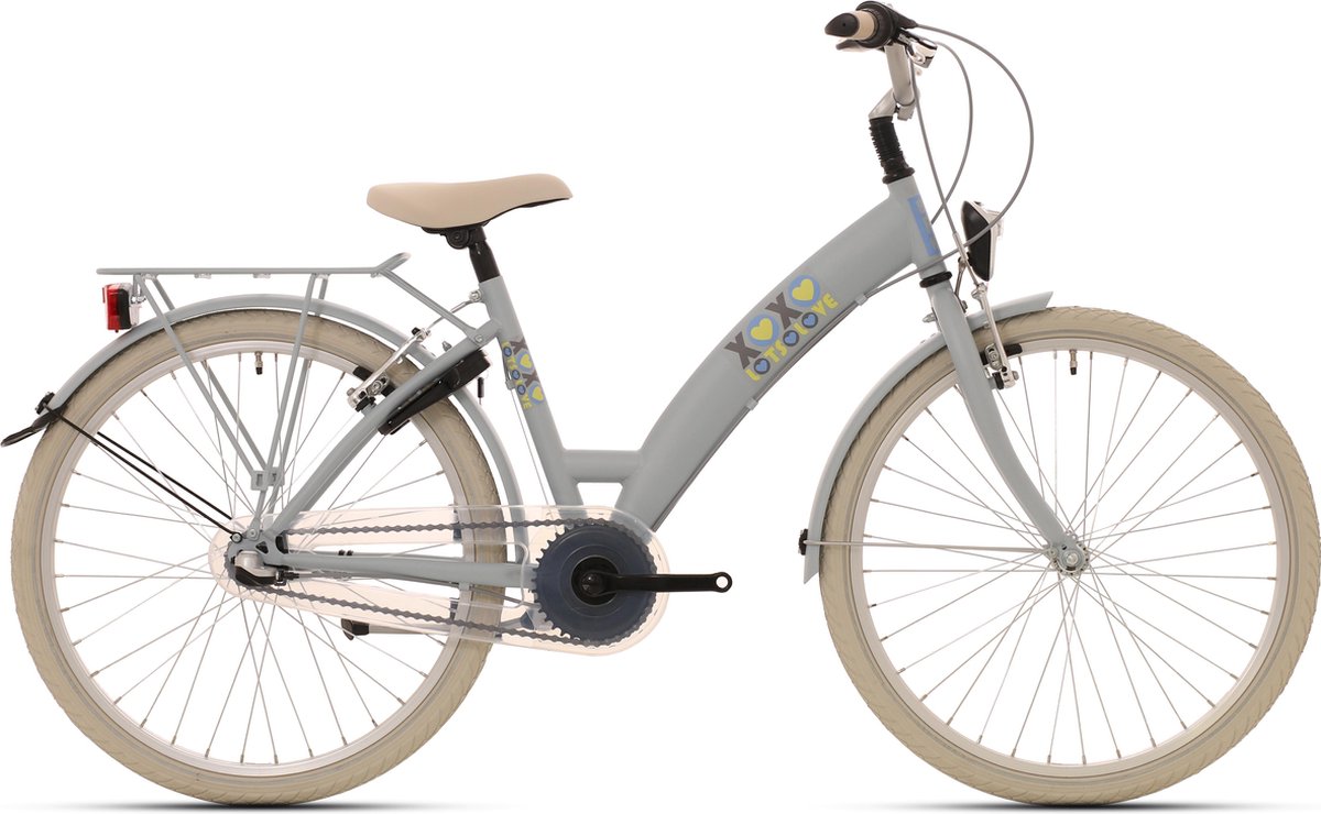 Bike Fun Lots Of Love - Kinderfiets - Vrouwen - Lichtbruin;Grijs;Wit - 24 Kinderfiets kopen online