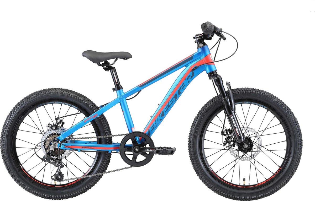 bikestar 20 inch 7 speed hardtail mtb sport blauw oranje