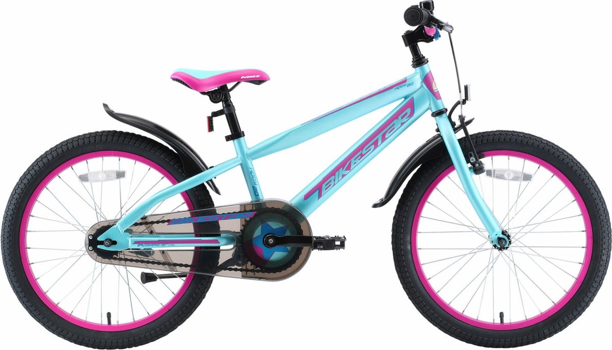 Bikestar 20 inch Urban Jungle kinderfiets, paars / turquoise Kinderfiets kopen online