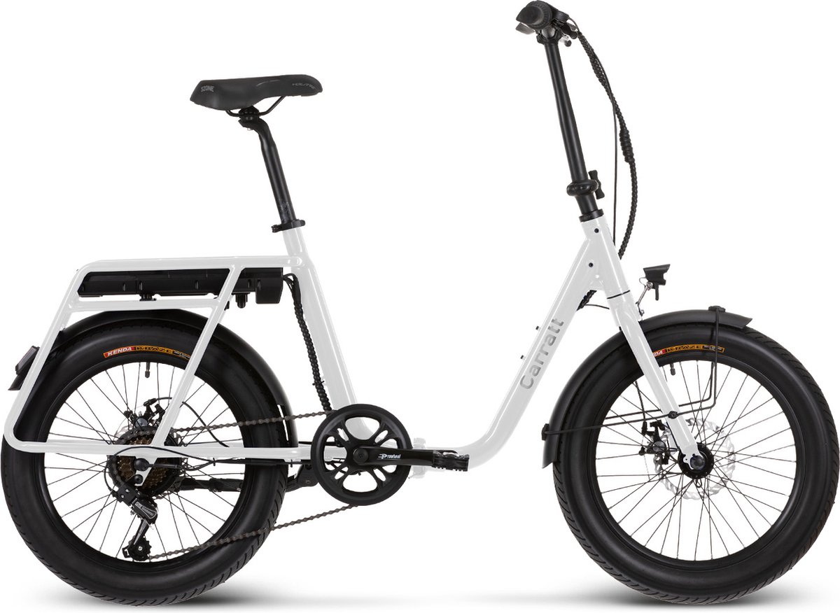 carratt bari vouw ebike 10 4ah 7sp 20x3 inch white