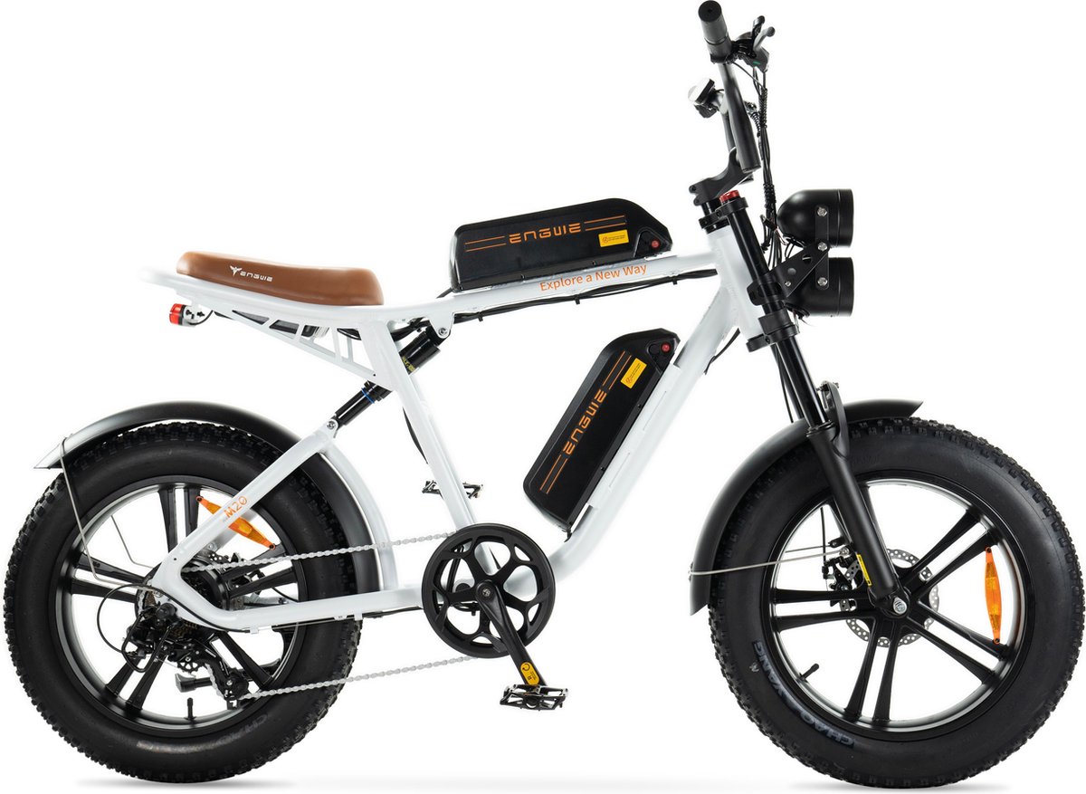 ENGWE M20 - Fatbike - Dubbele Accu - Wit - 250W - Elektrische Fatbike Fiets (elektrisch) kopen online