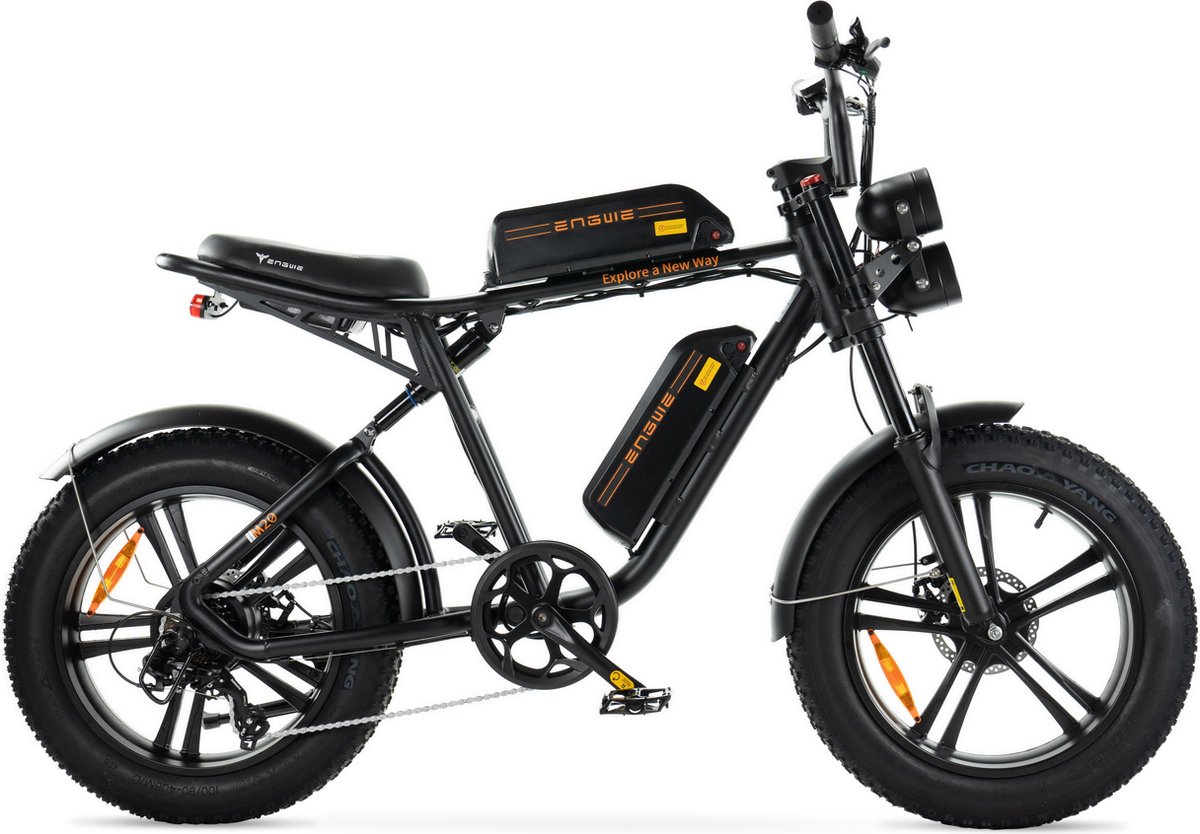 ENGWE M20 - Fatbike - Dubbele Accu - Zwart - 250W - Elektrische Fatbike Fiets (elektrisch) kopen online