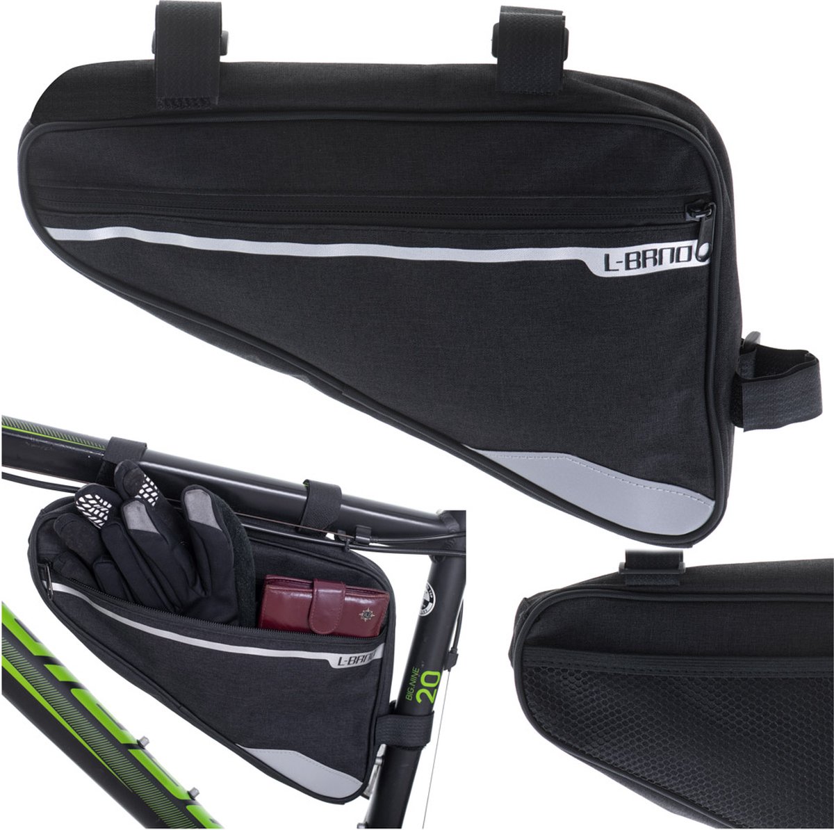 fietsdriehoekzak onder het frame voor fiets pochette triangle sous cadre pour v lo