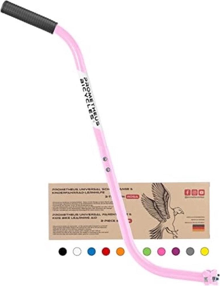 fietsstang voor kinderfiets schuifstang kinderfiets universele duwstang voor kinderen deelbaar antislip stabiel roze