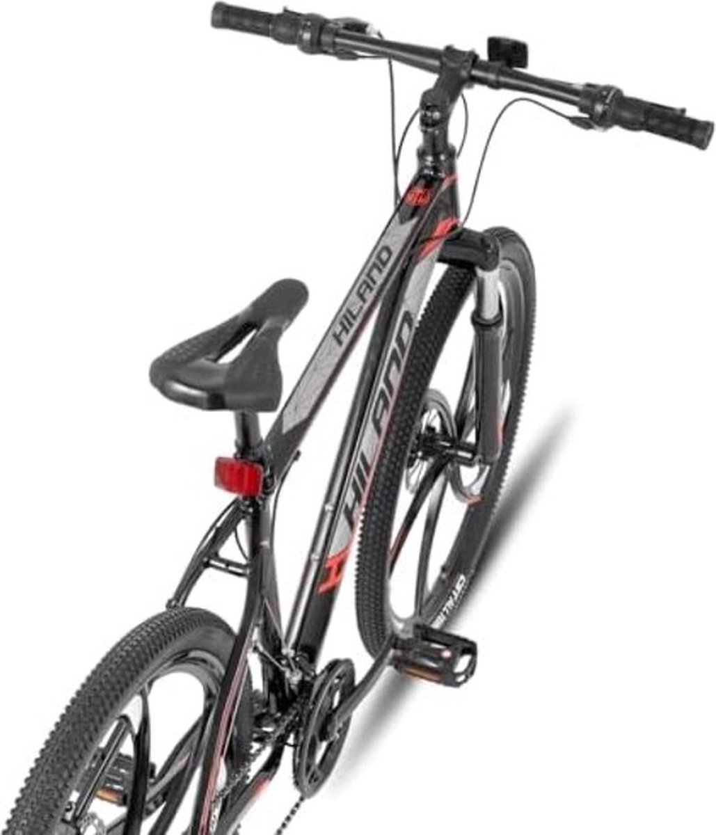Hiland Mountainbike, 26 inch, met aluminium frame, schijfrem, verende voorvork, 6 spaakwielen voor jongeren, fiets, heren, dames, jongens, meisjes Fiets kopen online