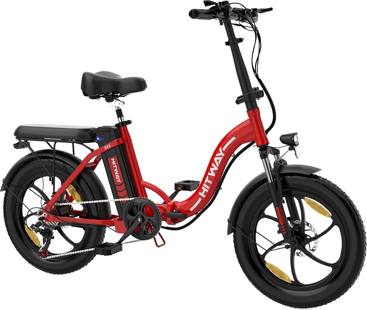 Hitway Elektrische Fiets BK6S - 20*3.0 Inch Fat Tire City Commuter EBike met Afneembare 36V 12Ah Lithium Batterij - Opvouwbaar Mountain E-Bike met 250W Motor - 7 Versnellingen - IP54 Waterdicht Fiets (elektrisch) kopen online