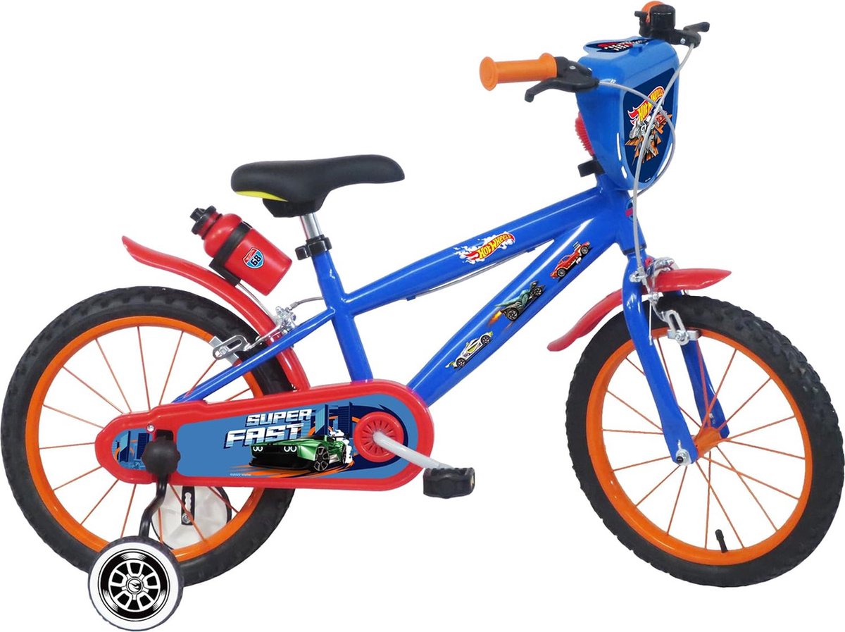 hot wheels 16 inch kinderfiets blauw