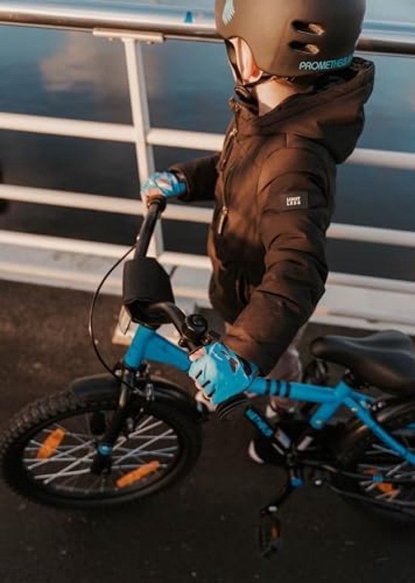 kinderfiets 18 inch met zijwieltjes en terugtraprem in blauw bmx