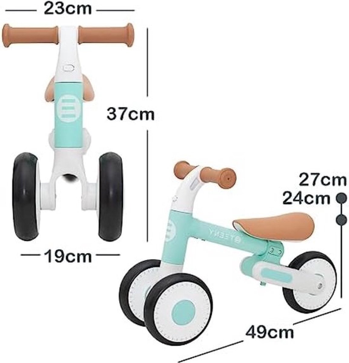 kinderfiets zonder balanceedalen voor kinderen van 1 tot 2 jaar teeny instapfiets 2 hoogtes zeer licht en robuust 2 voorwielen zacht zadel antislip stuur