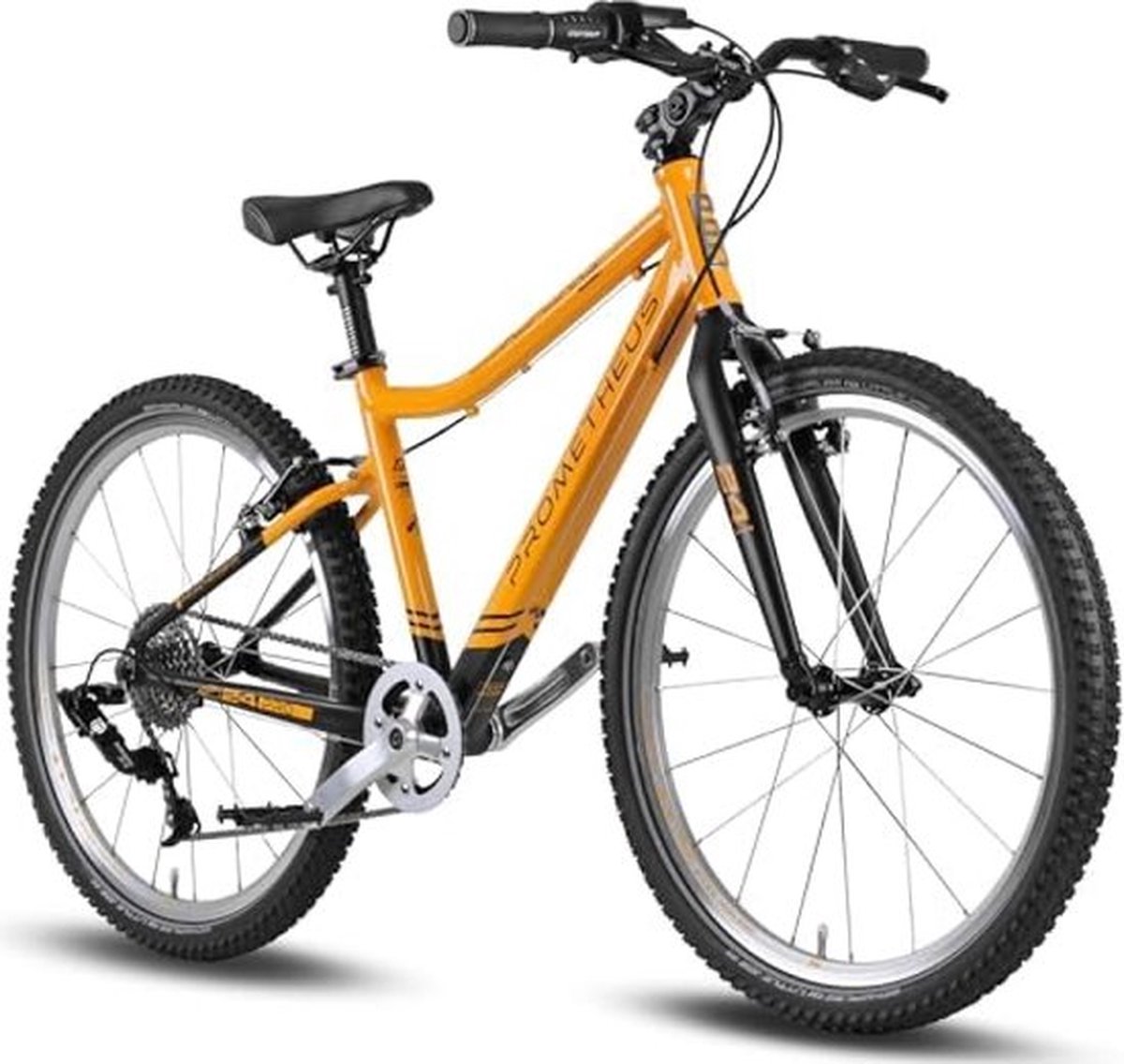 premium kindervliegtuig 24 inch jongens meisjes superlichte kinderfiets 24 inch jongens aluminium vanaf 7 jaar 8 versnellingen sram x4 schakeling zwart mat oranje
