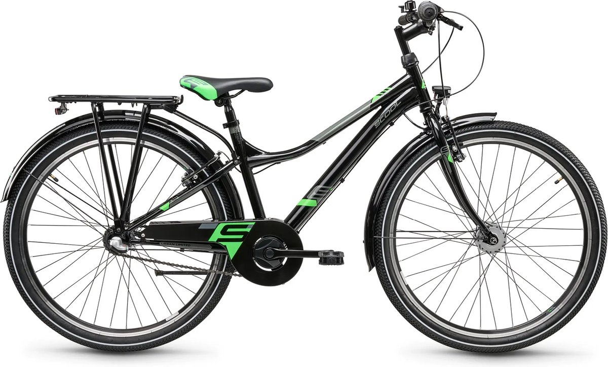 Scool Urban steel ltd 26 3 versnellingen - Zwart/Groen Fiets kopen online