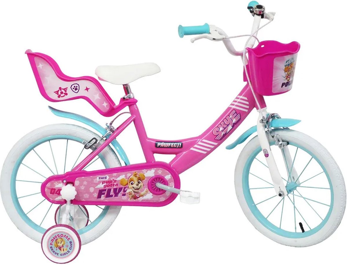 sky everest 16 inch kinderfiets roze
