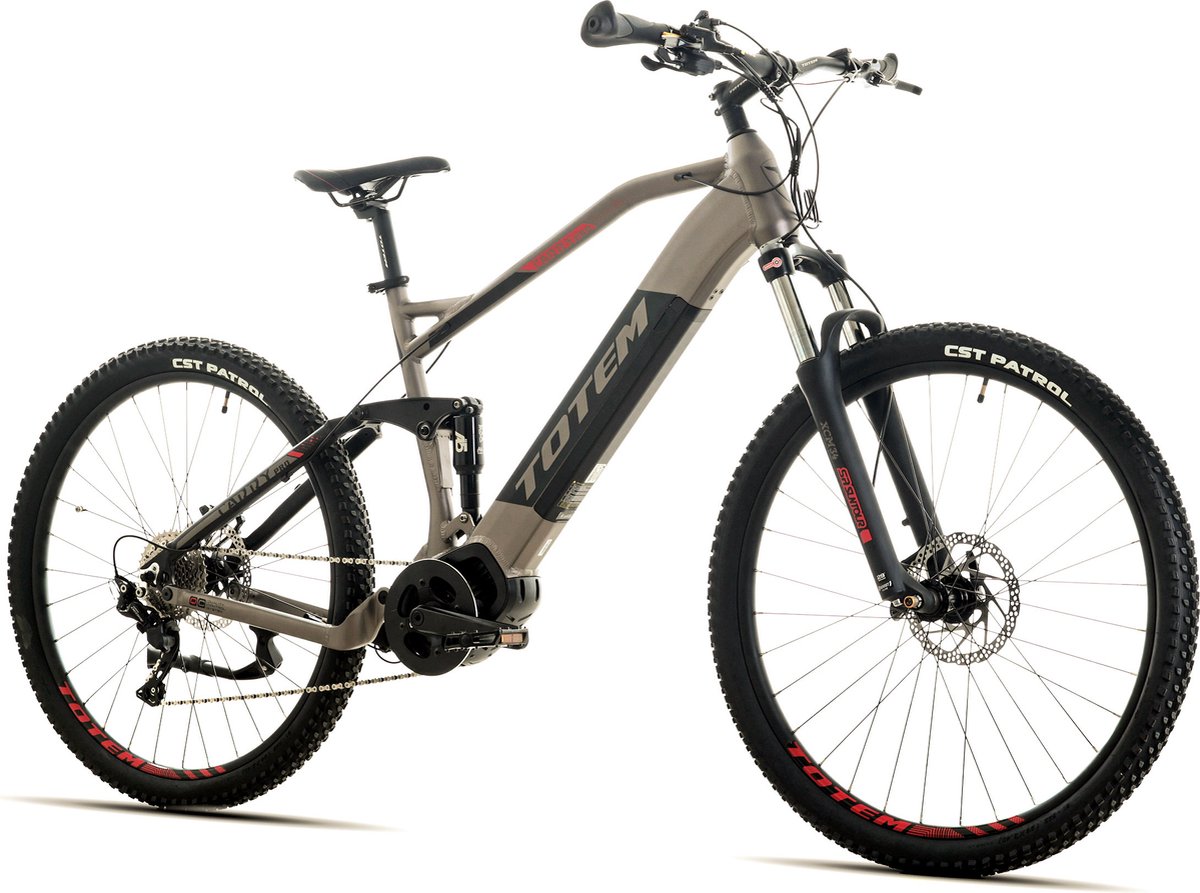 Totem Fiets (elektrisch) TOTEM E-MTB Volledig 29” Carry Pro middenmotor 80NM / 20Ah grijs/zwart - 46 cm Fiets (elektrisch) kopen online