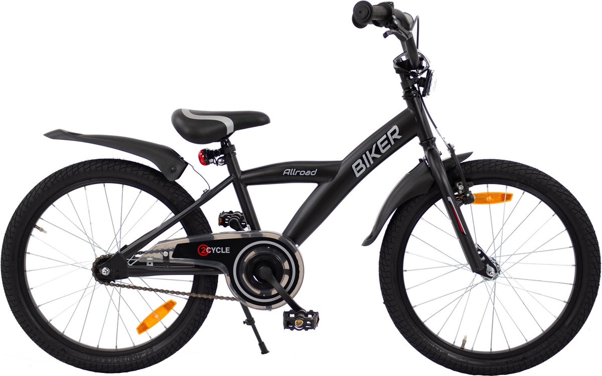 2Cycle Biker Kinderfiets - 20 inch - Zwart Kinderfiets kopen online