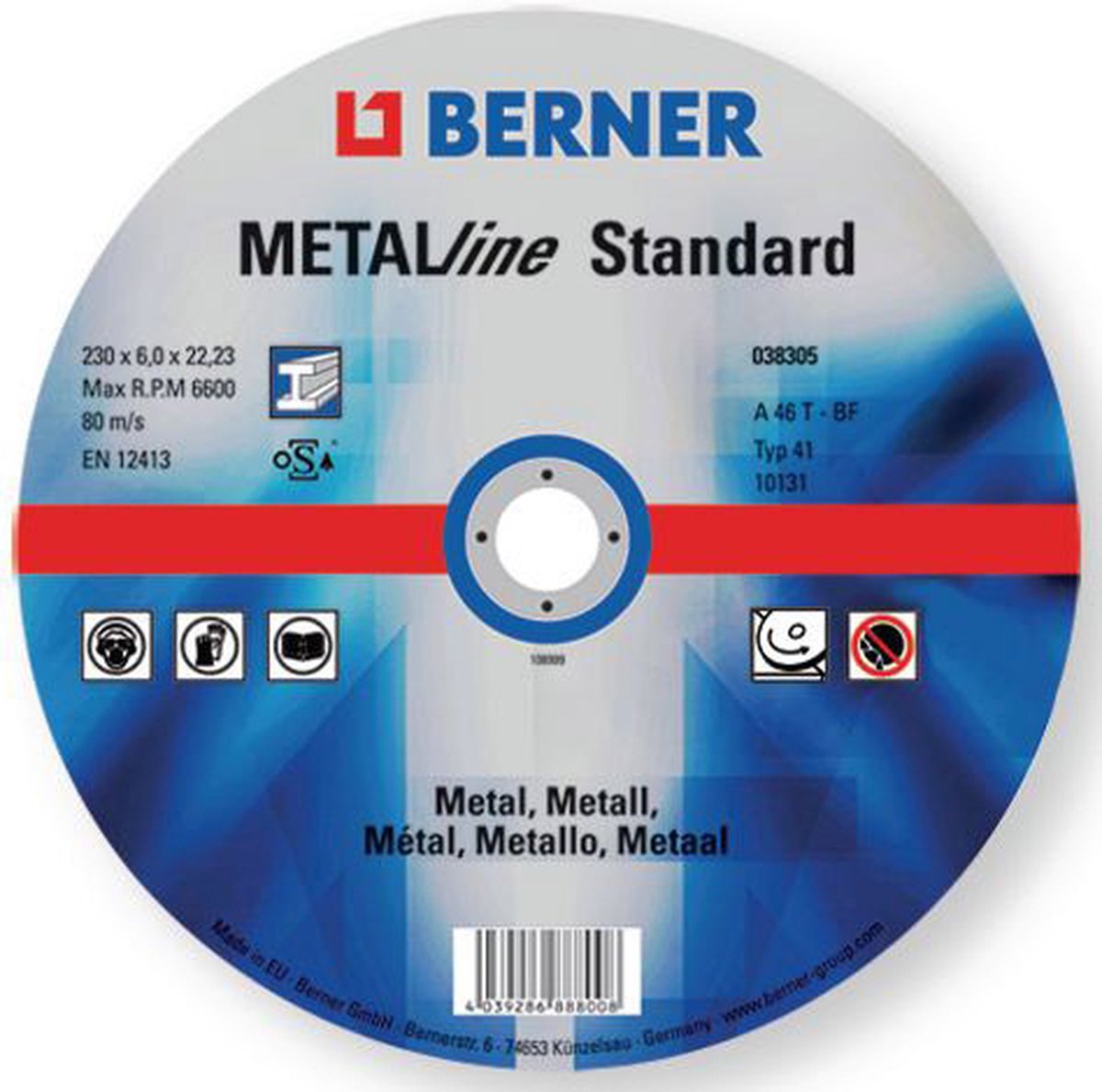 38304 afbraamschijf metalline standaard 125x6x22 2 b
