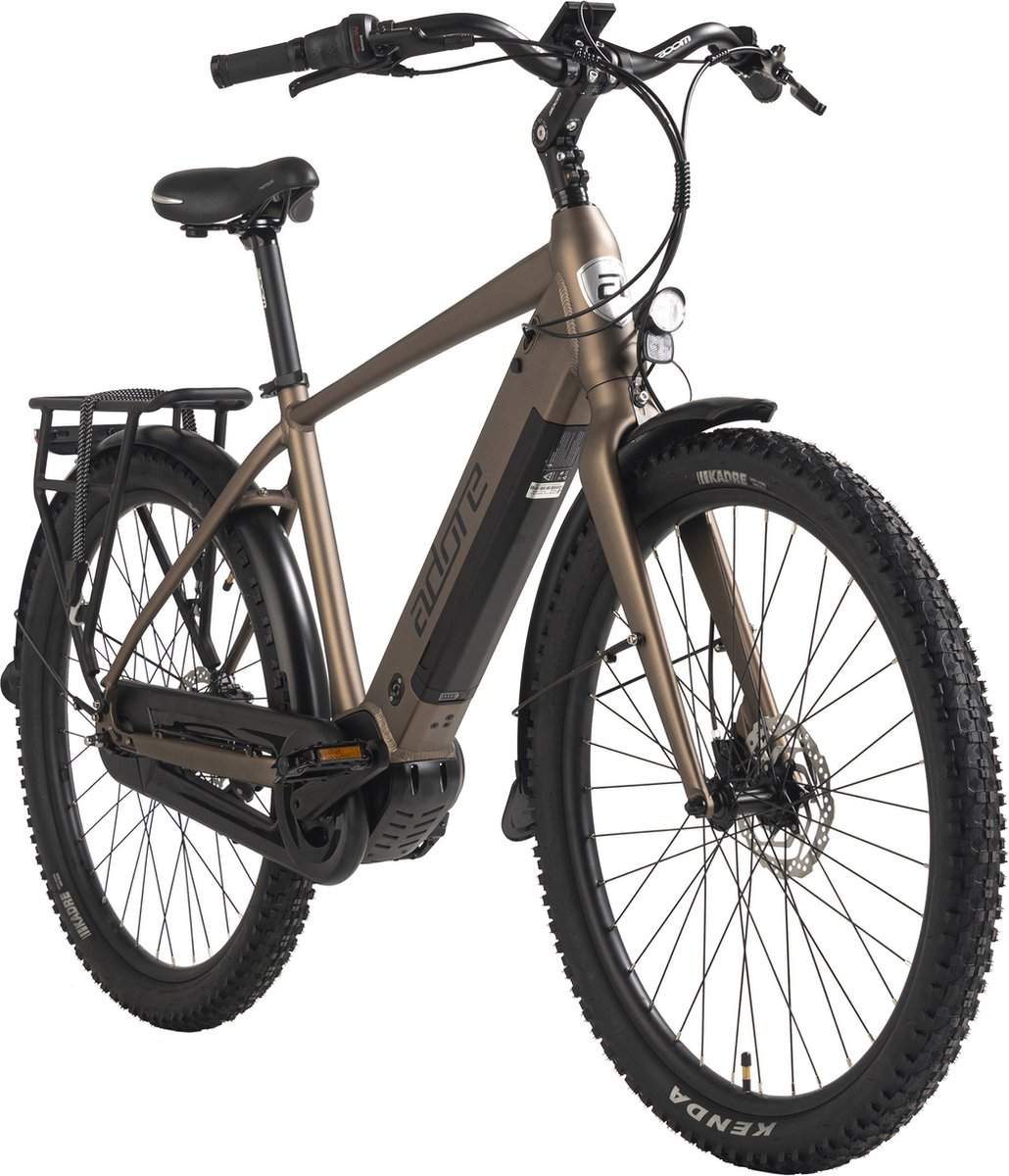 adore fiets elektrisch adore e citybike 28 aluminium stadsfiets cx 290 middenmotor 60nm 15ah brons mat 44 cm