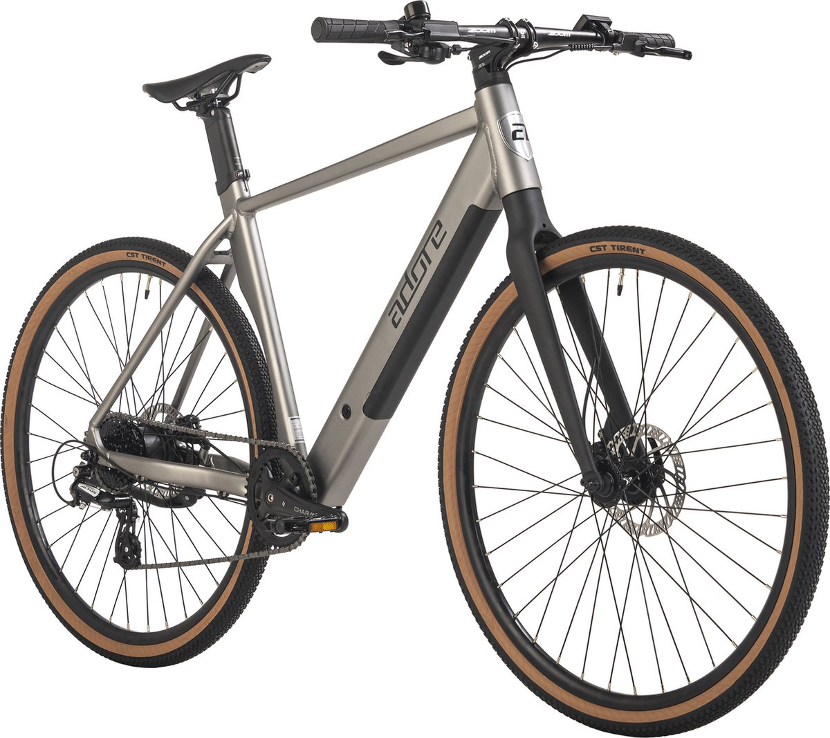 adore fiets elektrisch adore e stadsfiets 28 aluminium stadsfiets ubr 770 achtermotor 30nm 10ah staal grijs mat 52 cm