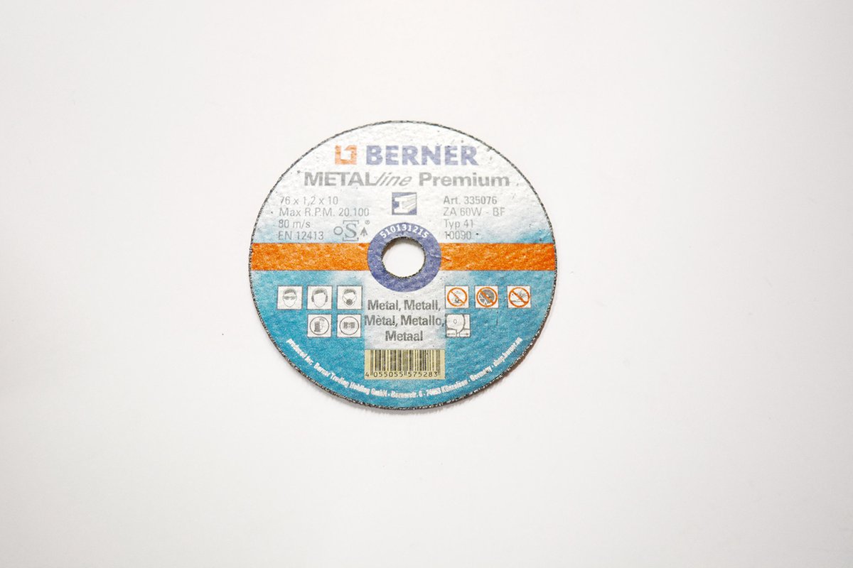 berner doorslijpschijf metaal metalline premium 76mm 25st