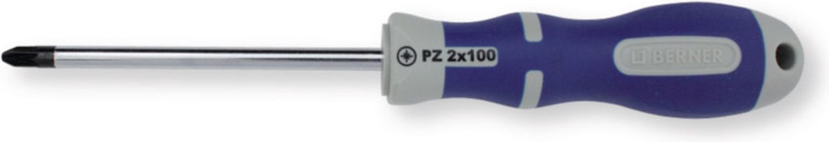 berner schroevendraaier kruis schroeven parkers metaal blauw zilver topline pz3 x 150mm l 275mm