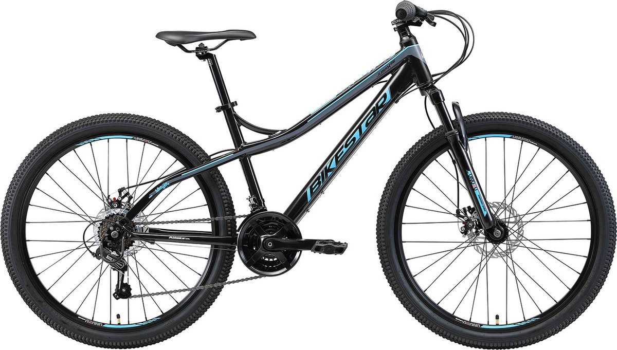 bikestar 26 inch hardtail alu mtb 21 speed zwart blauw