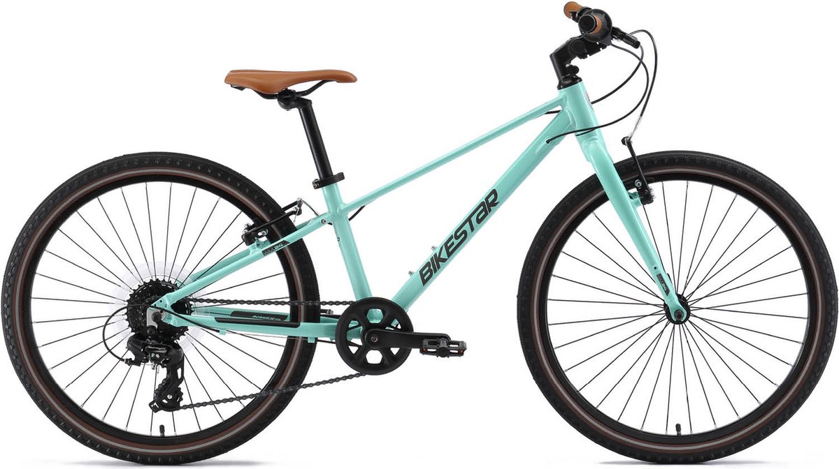 Bikestar jeugdfiets lichtgewicht 24 inch 8 speed mintgroen Kinderfiets kopen online
