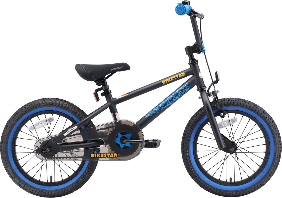 bikestar kinderfiets bmx 16 inch zwart blauw