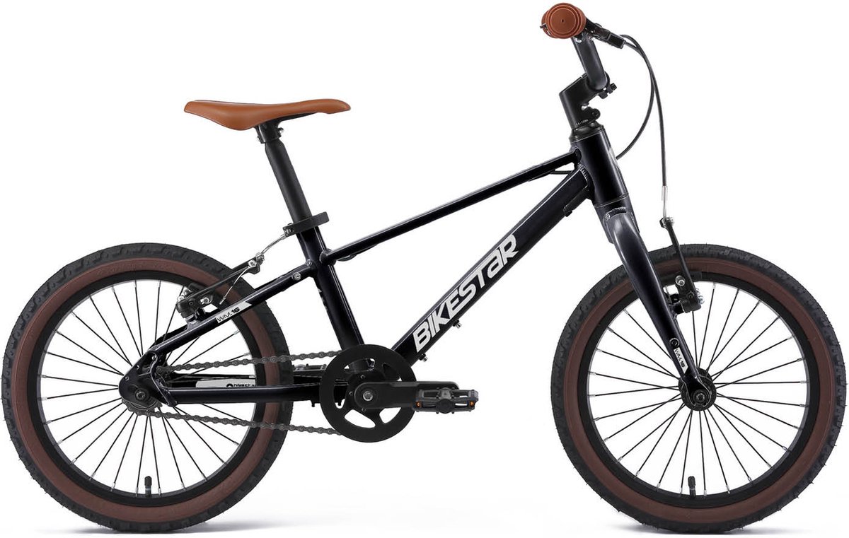 Bikestar kinderfiets lichtgewicht 16 inch 1 speed zwart Kinderfiets kopen online