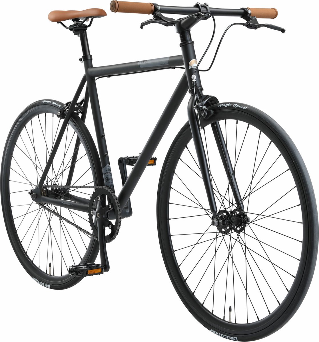 bikestar singlespeed 28 inch retro wielrenfiets zwart grijs