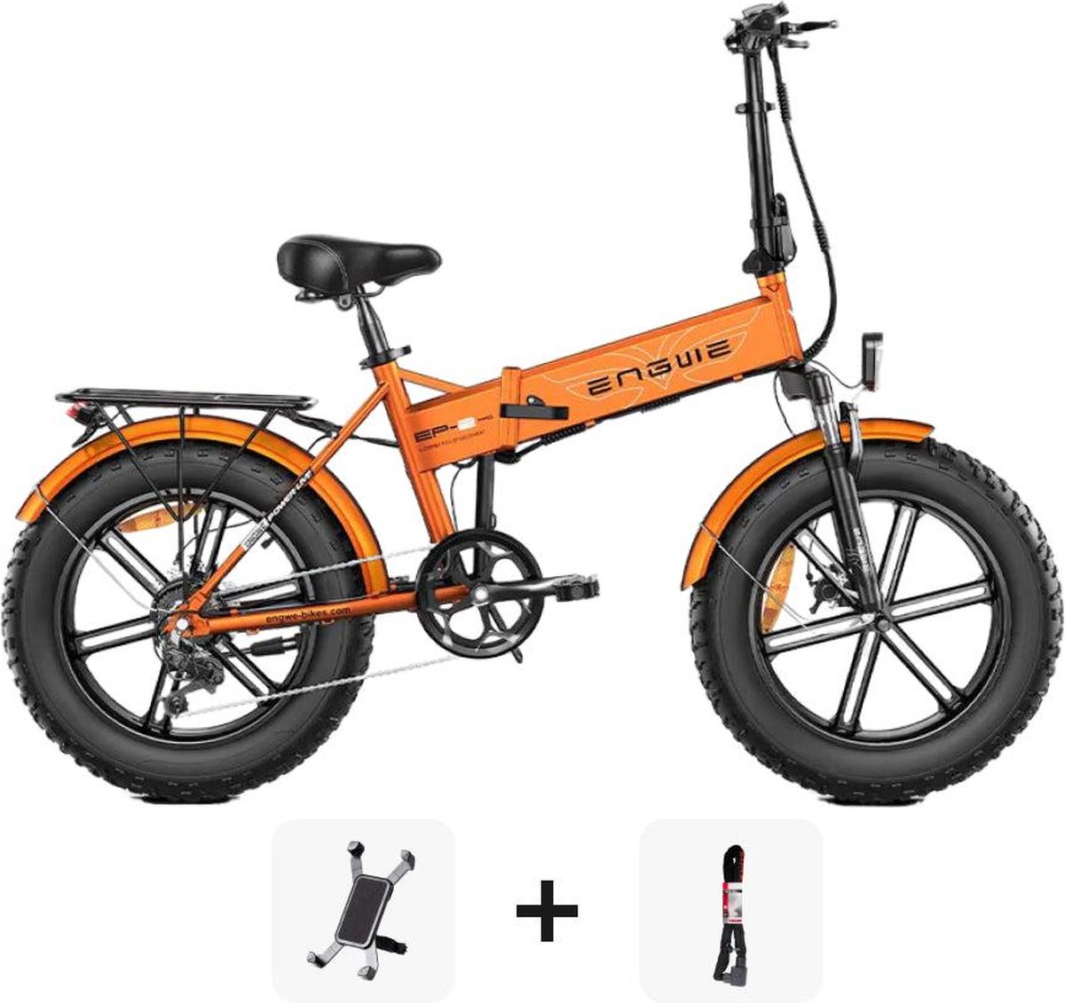 combi deal engwe ep 2 pro vouwfiets oranje 250w elektrische vouwfiets