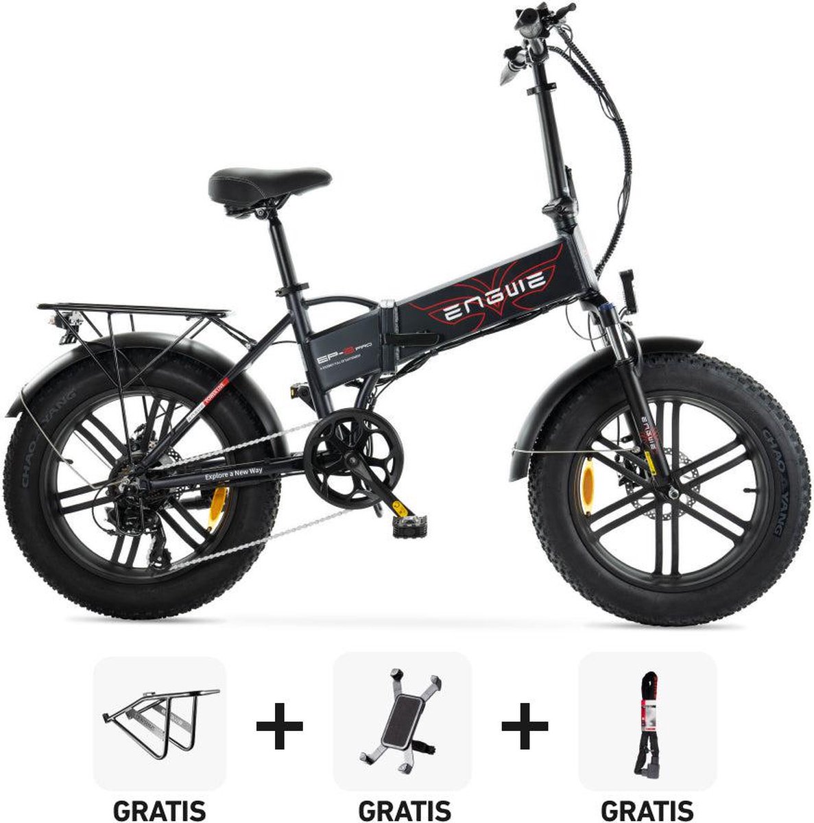 Combi-Deal! | ENGWE EP 2 PRO - Vouwfiets - Zwart - 250W - Elektrische Vouwfiets Fiets (elektrisch) kopen online