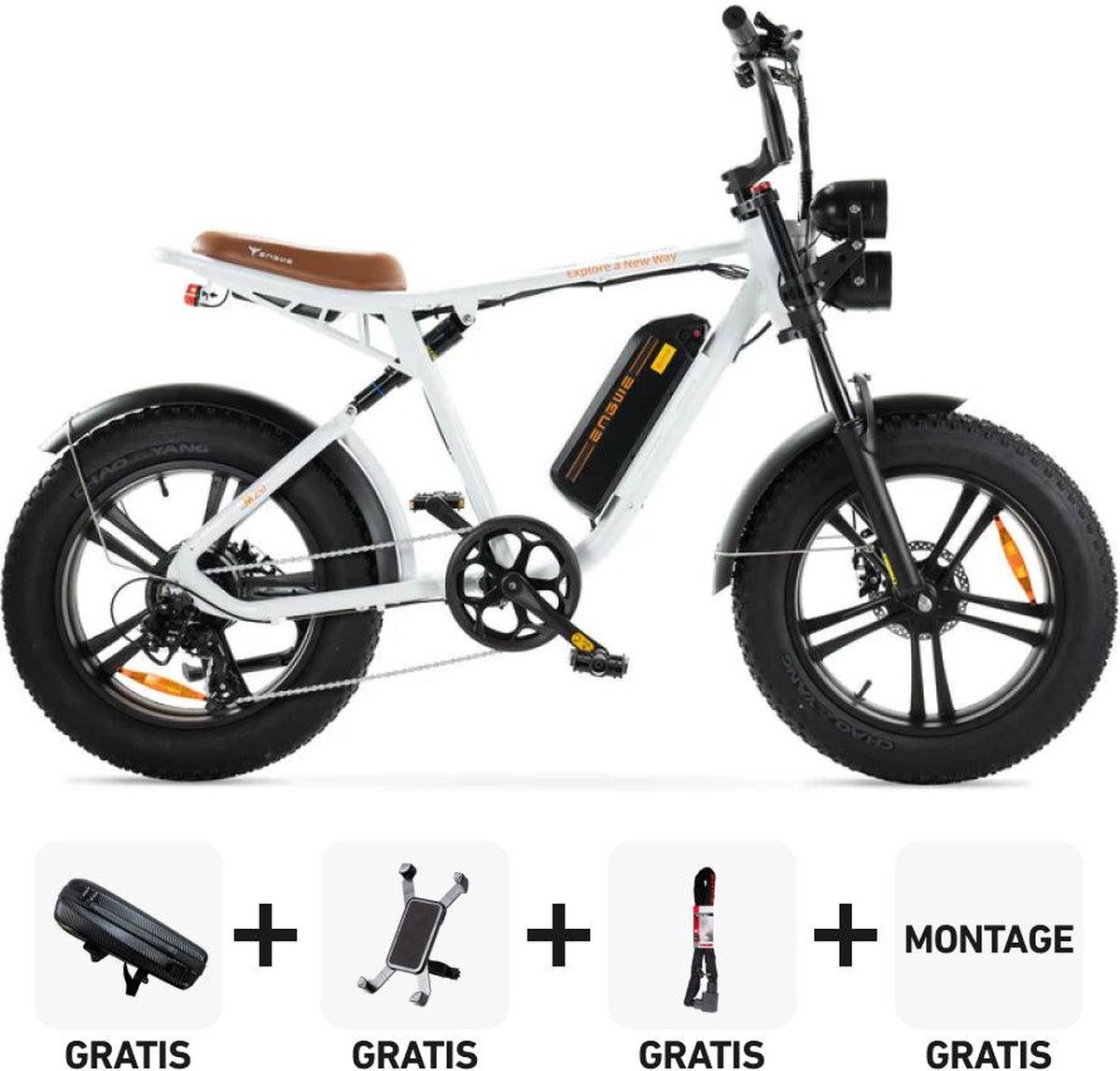 Combi-Deal! | ENGWE M20 - Wit - 250W - Elektrische Fatbike Fiets (elektrisch) kopen online